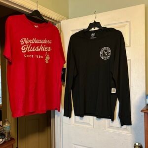 NWT 47  Red and black Northeastern Huskies T-Shirt